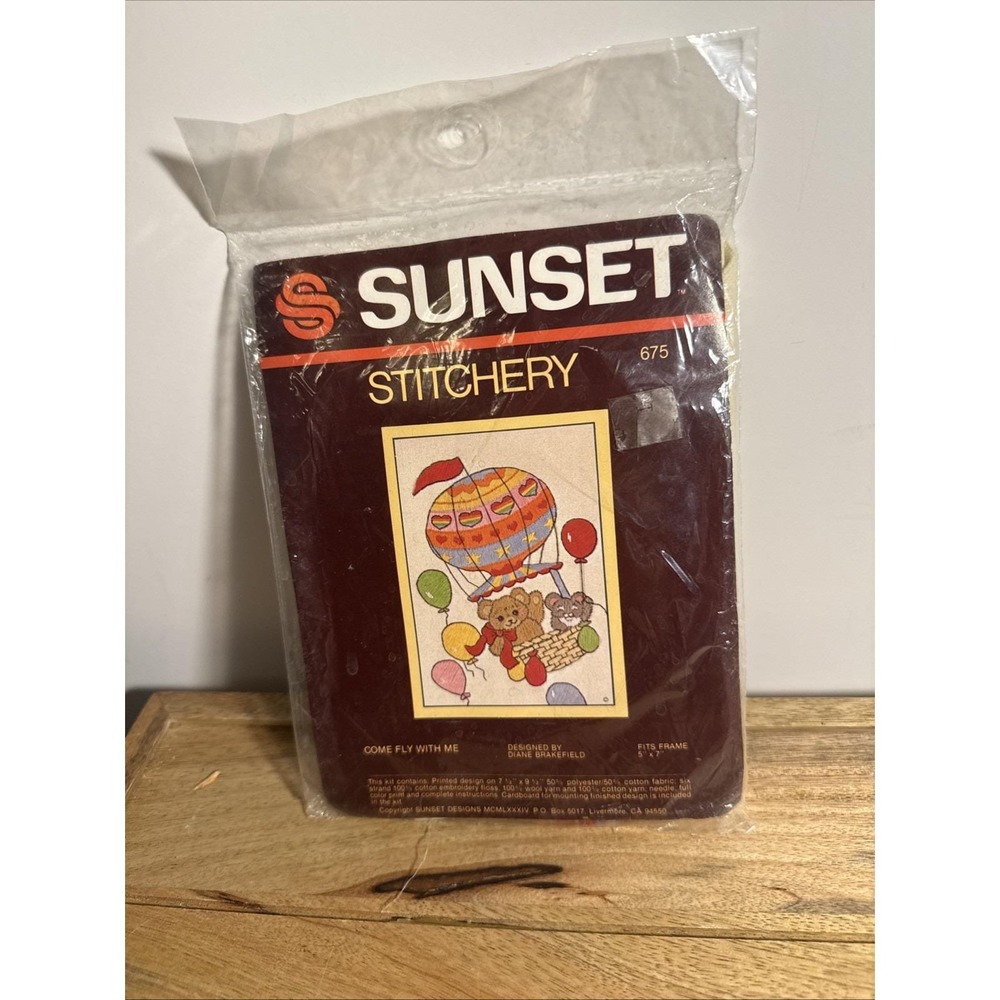 NEW Vintage Sunset Stitchery Kit  675 "Come Fly With Me"